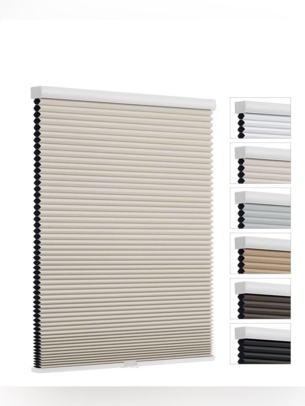 BLACKOUT Room-Darkening Honeycomb Cellular Shade Cordless 31”W 72”L BEIGE